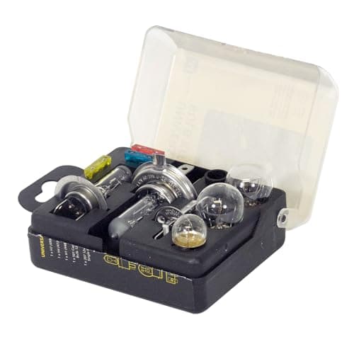 Image of AA Compact Universal Car Bulb/Fuse Kit AA0552 - Includes Popular Halogen Bulbs H1 (448) H4 (472) H7 (499) - Suitable for Most Vehicles, Black/silver