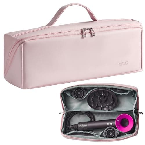 Image of Veki Travel Storage Bag for Dyson Airwrap Styler, Portable Travel Storage Case, Protective Carrying Case for Dyson Supersonic Hair Dryer, Organiser Bag for Hair Dryer and Attachments (Pink)