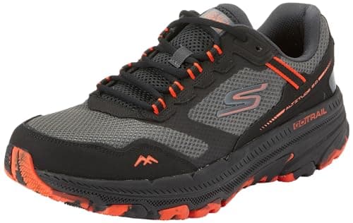 Image of Skechers Men's GO Run Trail Altitude 2.0 Trainers, Black and Orange Leather/Textile, 10 UK