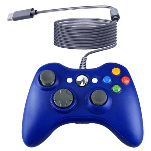 Image of OSTENT Wired USB Controller Gamepad Joystick for Microsoft Xbox 360 Console Windows PC Laptop Computer Video Game Color Blue