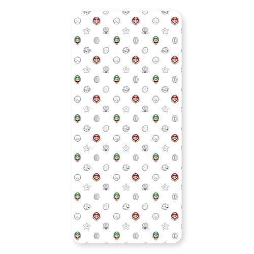 Image of Nintendo Official Single Fitted Bedsheet | Pair Design | Featuring Mario and Luigi | Designed for Single Beds | Soft Polyester with Elastic Edge | Perfect for Kids Bedroom