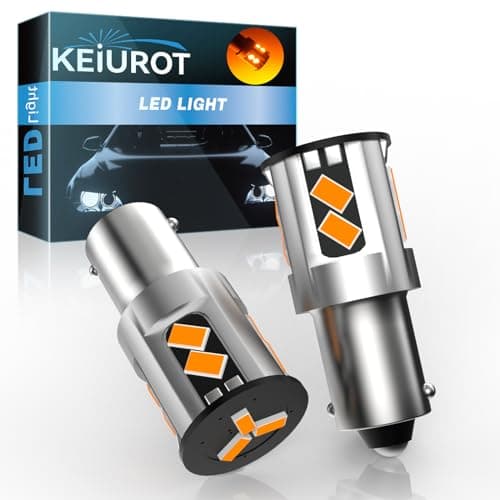 Image of Keiurot T4W Led Bulbs BA9S 64111 1895 9-60V 53 57 for Car Dome Side Door Courtesy Lights Turn Signal Light with 3020 11SMD Chips Amber Yellow Pack of 2