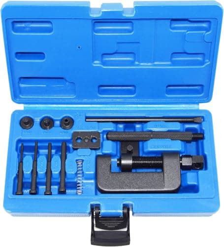 Image of CENWOTL Motorcycle Chain Breaker Set Motorcycle Chain Breaker Rivet Cutter Chain Breaker 13Pcs Bike Cam Drive Set with Carrying Case Chain Cutter and Riveter for Motorcycle, Bike