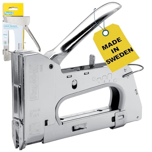 Image of Rapid Heavy Duty Manual Staple Gun PRO R36 for No. 7 and No.36 Staples, Cable Tacker with Easy-to-Squeeze Trigger, 3-Step Force Adjuster, and All-Steel Casing and Wear Parts, Made in Sweden (5001673)