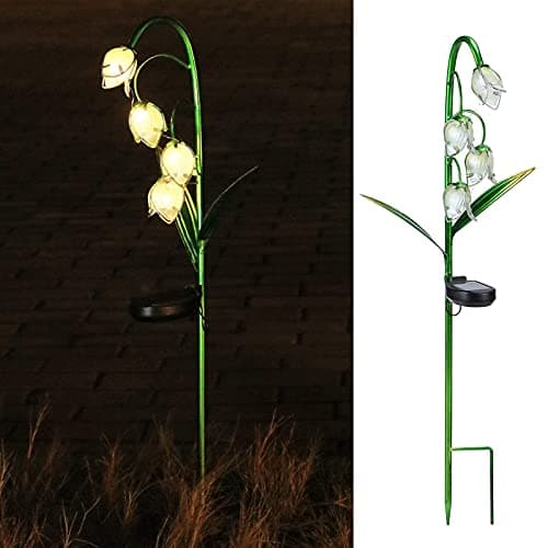 Image of MUMTOP Solar Lights Outdoor - Solar Powered Garden Lights Waterproof, Outside Solar Lily Flowers Lights, Garden Lighting Decorative