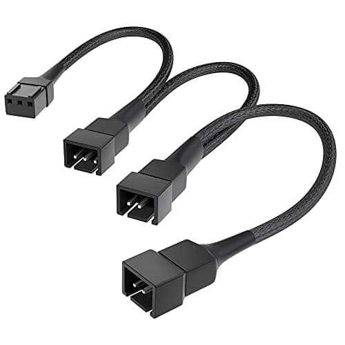 Image of KabelDirekt – 3-pin fan to 3-pin and 2x2-pin distribution cable 20-20-20cm