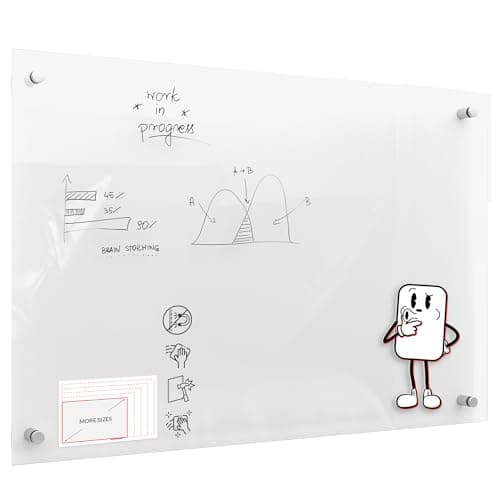 Image of ALLboards Glass Board 90x60 cm Transparent Glass Whiteboard, Tempered Glass Writing Board