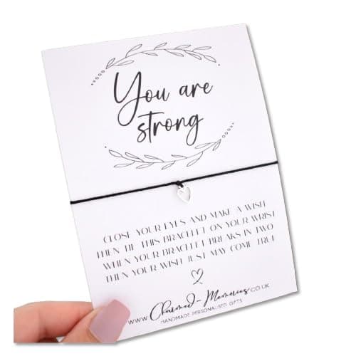 Image of CharmedMemories You Are Strong Wish Bracelet | Motivational Uplifting Affirmation Gift | Tibetan Silver Colour Charm Bracelet | Friendship Sister Mum Best Friend Colleague