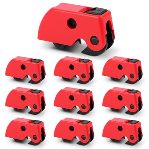 Image of Circuit Breaker Lockout Device Kit, 10 pcs Universal MCB Safety Locks with Self-Tightening Screws for Single, Double & Triple Handle Breakers, Industrial Loto Lock Out Tag Out Electrical Safety Set