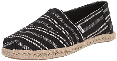 Image of TOMS Women's Alpargata Rope Loafer Flat, Black Stripe, 7, Black, 5 UK