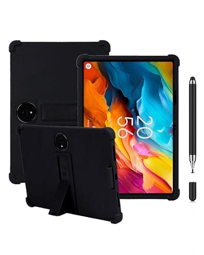 Image of OAZSWGG For TCL NXTPAPER 14 Tablet Case 14.3 Inch - Black Shockproof Silicone Cover with Adjustable Stand + Bonus Stylus Pen, Anti-Slip Full-Body Protection