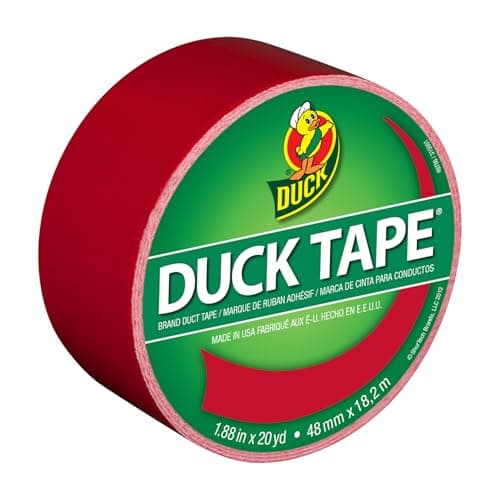 Image of Duck Tape Solid Colours Red. Repair, craft, personalise, decorate and educate - 48mm X 18.2m