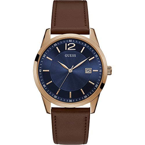 Image of Guess Men's Analogue Quartz Watch with Leather Strap W1186G3