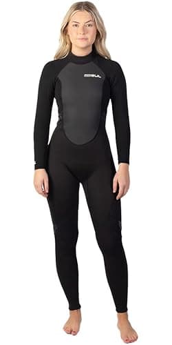 Image of Gul Womens Response 3/2mm Flatlock Back Zip Wetsuit - Black - Easy Stretch