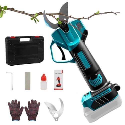 Image of Cordless Pruning Shears for Makita 18V Battery,Electric Secateurs with 2 Gears,Digital Display, 51mm Max Cutting Diameter, Grinding Stone and Replacement Blades (No Battery)