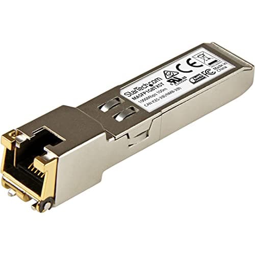 Image of StarTech.com Cisco Meraki MA-SFP-1GB-TX Compatible SFP Module - 10BASE-T - SFP to RJ45 Cat6/Cat5e - 10/100/1000 Mbps - RJ-45 100m - Cisco Meraki MS225, MX400, MS250 (MASFP1GBTXST)