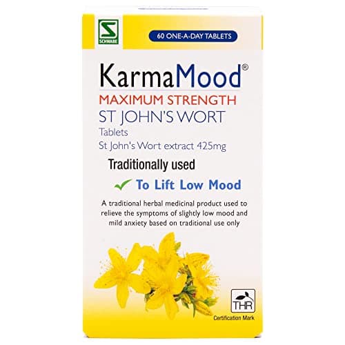 Image of Schwabe KarmaMood Maximum Strength - St John's Wort Extract 425mg - Traditional Herbal Medicinal Product - 60 Tablets