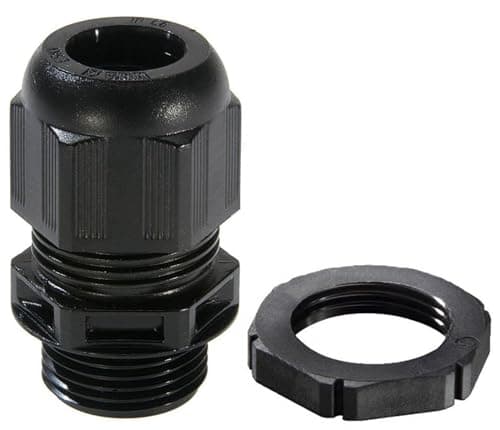 Image of Wiska 99718 GLP12 Black M12 Sprint Cable Gland, Pack of 10, Clamping Range 3-7mm,