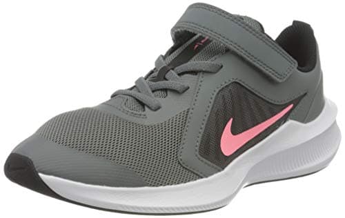 Image of Nike Downshifter 10 (TDV), Unisex Running Shoes - Kids, Smoke Grey Sunset Pulse Black White, 11