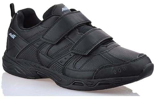 Image of Mens Non Slip Memory Foam Wide FIT Walking Running Sports Strap Trainers Shoes Black