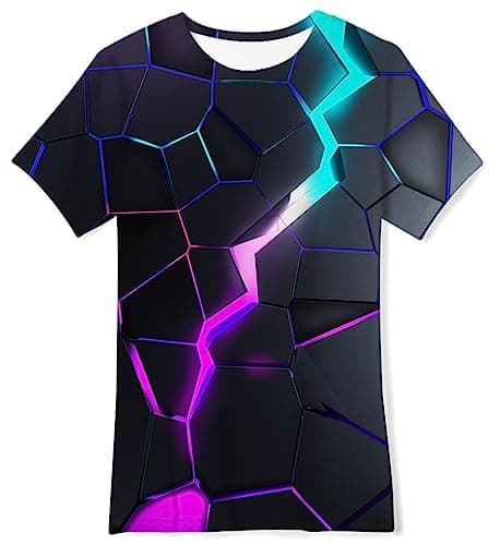 Image of Belovecol T-Shirt for Boys Girls Teens Short Sleeve BlackT Shirts Cool Summer Crewneck Tee Shirts 6-8 Years