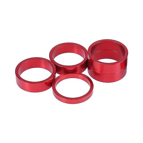 Image of X AUTOHAUX 1 Set Bicycle Headset Spacer 28.6mm Fit for 1 1/8 in Red 5 10 mm