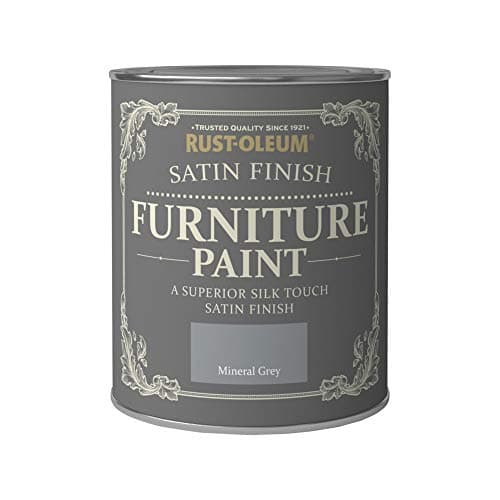 Image of Rust-Oleum Grey Furniture & Skirting Board Paint in Satin Finish - Mineral Grey 750ml