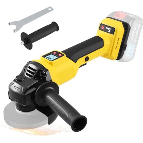 Image of Cordless Angle Grinder for Dewalt 18V 21V Battery, 4-1/2"" Power Grinder Tool, 10000RPM Brushless Motor with 3 Speed Control, Cordless Grinder for Cutting, Grinding, Polishing(Battery Not Included)
