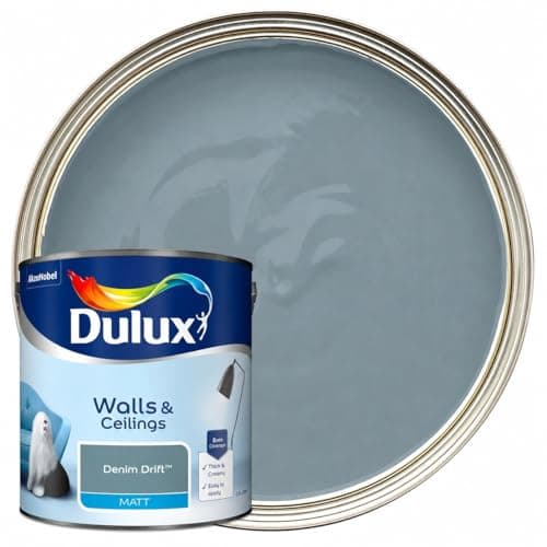 Image of Denim Drift Matt Emulsion Paint 2.5L | Interior Wall and Ceiling Paint | Smooth Flat Matt Finish | Durable Everyday Room Paint for Living Room Bedroom Hallway and Dining Room