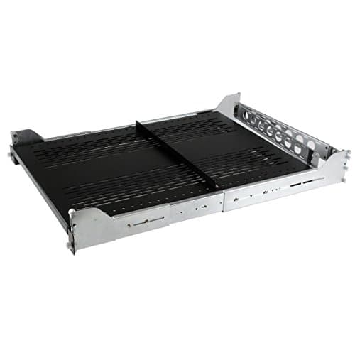 Image of StarTech.com 2U Vented Sliding Rack Shelf w/ Cable Management Arm & Adjustable Mounting Depth - 110lbs / 50kg - 24in Deep