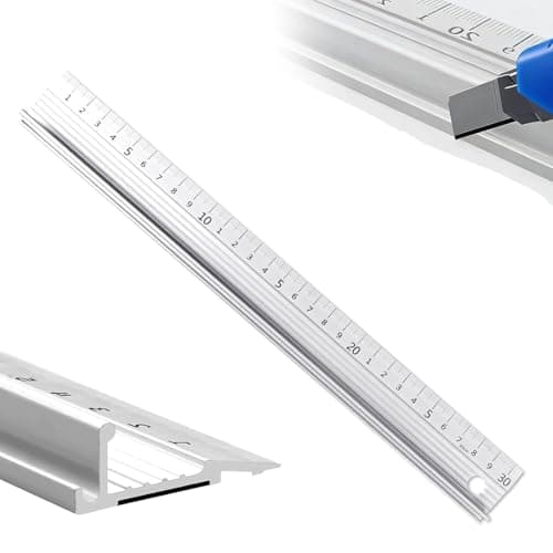 Image of 30cm Metal Ruler,Non Slip Aluminum Measurement Straight Edge,Safety Cut Metal Ruler for Cutting,Metal Rulers 30cm with Raised Grip,Safe Precision Measurement Tool Accessory for DIY,Handmade