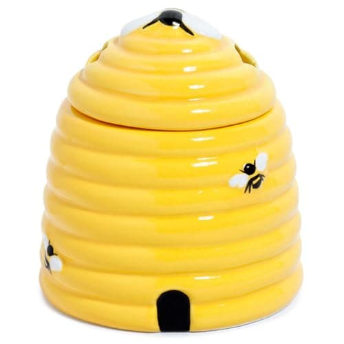 Image of Puckator Beehive Oil Ceramic Oil Burner with Lid - Living Room Accessories - Wax Liquidizer - Oil Burners For Essential Oils - Wax Burners - Wax Melt Holder - Room Fragrance - Scents Melter
