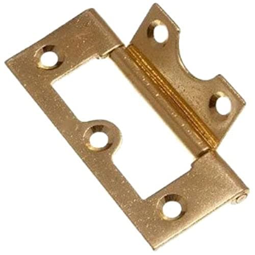 Image of Merriway® BH01742 (2 Pcs) EB Bi-Fold Non-Mortise Flush Hinge, 75mm (3 inch) Brass Plated - Pack of 2 Pieces