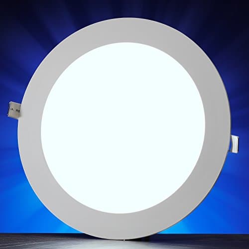 Image of Auraglow 8w LED Circle Slim Panel Downlight Office Ceiling Light - Cool White 6500K - 500 Lumens - 42w EQV - 120mm