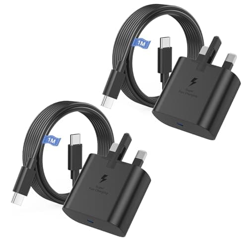 Image of Samsung Fast Charge, 2Pack Samsung USB C Charger Plug and Cable 1M USBC to Type C Charging Lead for Galaxy S26 S25 S24 S23 S22 S21 S20 A17 A16 A22 A23 A24 A25 A26 A32 A33 A34 A35 A36 A53 A54 A55 A56
