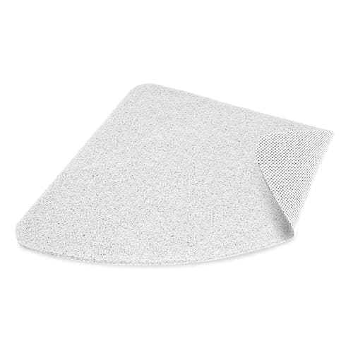 Image of Dikots Corner shower mat non slip anti mould 60 x 60 cm - White Loofah style PVC Non slip Curved shower mat for inside shower - Washable and Quick Drying anti slip shower Mat for all Wet Surfaces
