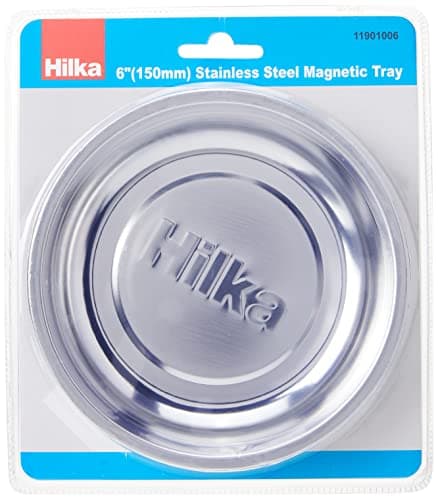 Image of Hilka 11901006 6-Inch Diameter Stainless Steel Magnetic Tray, Silver