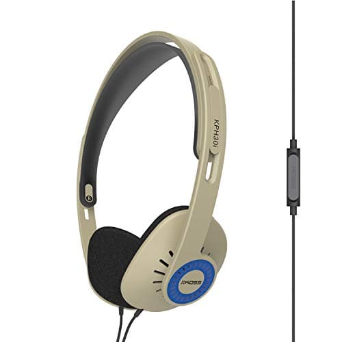 Image of Koss KPH30iRB On-Ear Headphones, in-Line Microphone and Touch Remote Control, D-Profile Design, Wired with 3.5mm Plug, Rhythm Beige