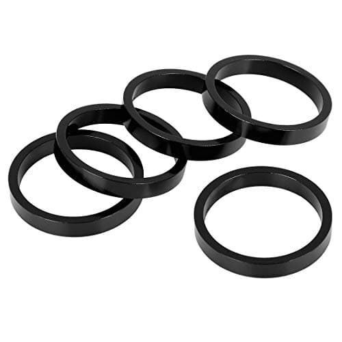Image of X AUTOHAUX 5 Pcs 5mm Bike Bicycle Headset Spacer Fit 11/8inch Stem Black