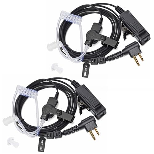 Image of HYS Covert Acoustic Tube Security Bodyguard Earpiece Headset PTT Mic Compatible With Motorola CP040 DP1400 GP68 GP88 GP300 CT150 Pro1150 Hyera Midland 2 Way Radio (TB06-2)