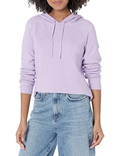 Image of Amazon Essentials Women's Soft Touch Hooded Pullover Jumper, Pastel Lilac, L