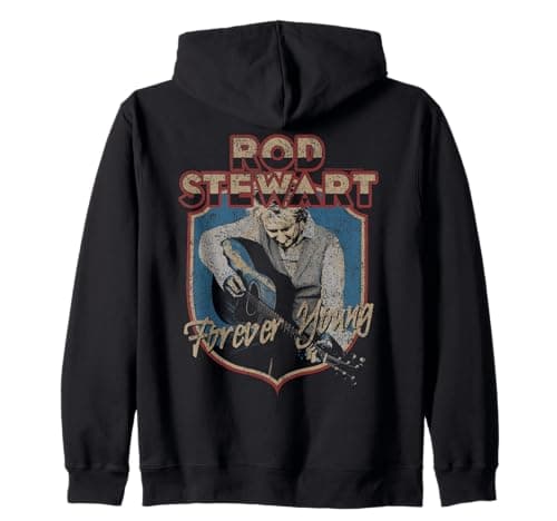 Image of Official Rod Stewart Forever Young Vintage Classic Rock band Zip Hoodie