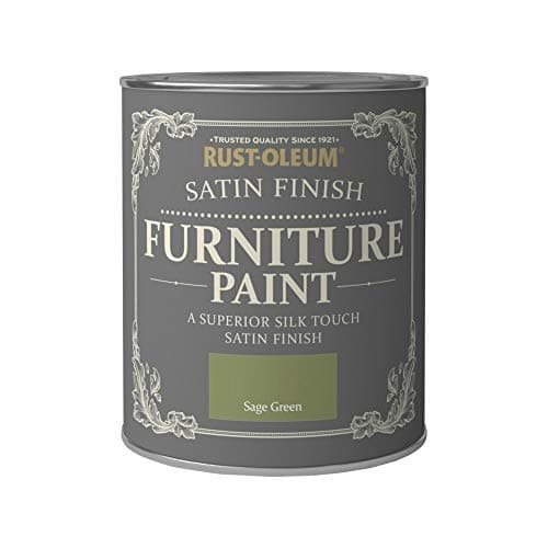 Image of Rust-Oleum Green Furniture & Skirting Board Paint in Satin Finish - Sage Green 750ml