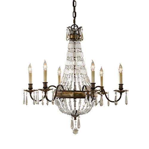 Image of 6 Bulb Chandelier Hanging Pendant Light - Oxidized Bronze/British Bronze - LED E14 60W Bulb