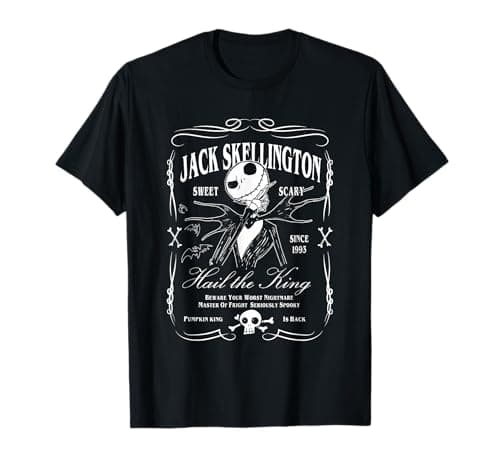 Image of Nightmare Before Christmas Jack Skellington Label T-Shirt