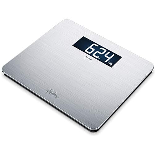 Image of Beurer GS405 Signature Line Glass Bathroom Scale - Stainless Steel | XXL Standing Area | Safety Glass for Robust Finish | XXL Digital Display | 200kg Capacity