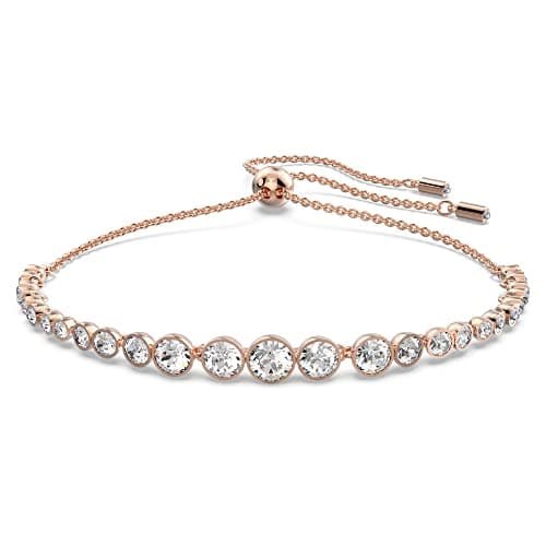 Image of Swarovski Emily Bracelet, White Round Cut Crystals in a Rose Gold Tone Plated Setting, from the Emily Collection