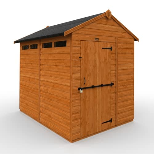 Image of TigerFlex Shiplap Security Shed Apex Roof Burnt Orange 8 x 6 ft Garden Storage Shed