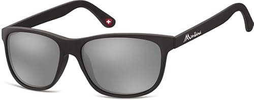 Image of Montana MS48B Sunglasses, Matte Black, 58 Unisex-Adult, black matt