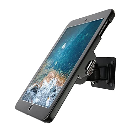 Image of WeSTRUGGLE On Wall Mount Bracket for iPad 9.7" (6th, 5th Gen, Air 1 & 2, Pro), Anti-Theft Lock, Rotate Design, Multi-Angle, Metal (Black)